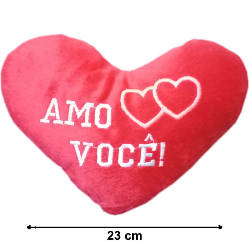 CORAÇÃO DE PELÚCIA AMO VOCÊ - 23CM