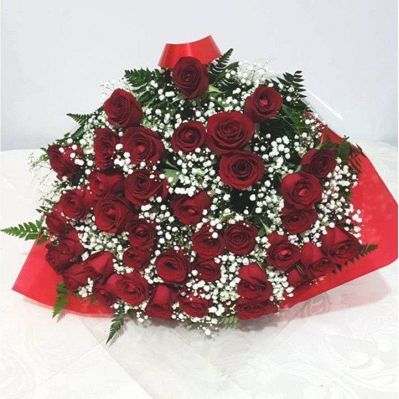 Bouquet Tradicional com 36 Rosas Vermelhas 